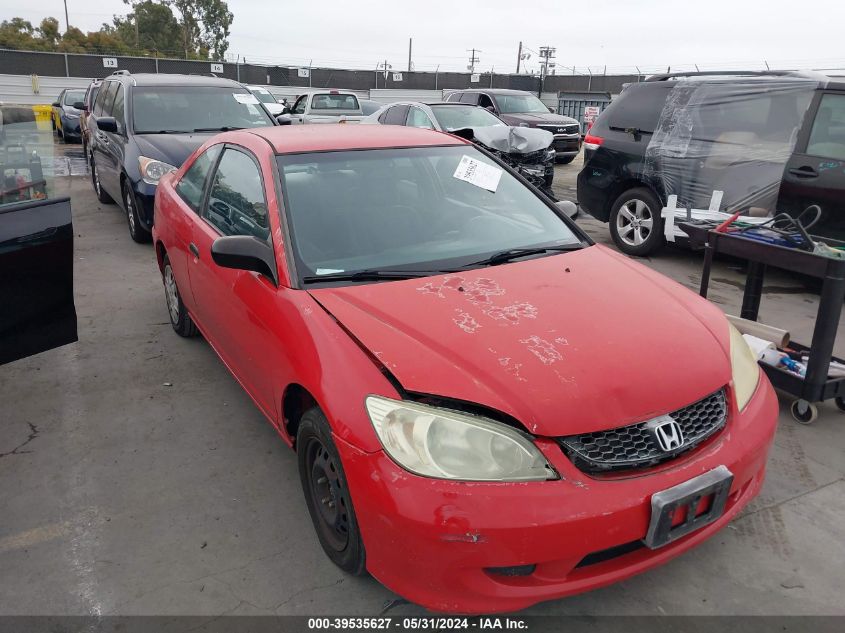 2004 Honda Civic Vp VIN: 1HGEM22154L048160 Lot: 39535627