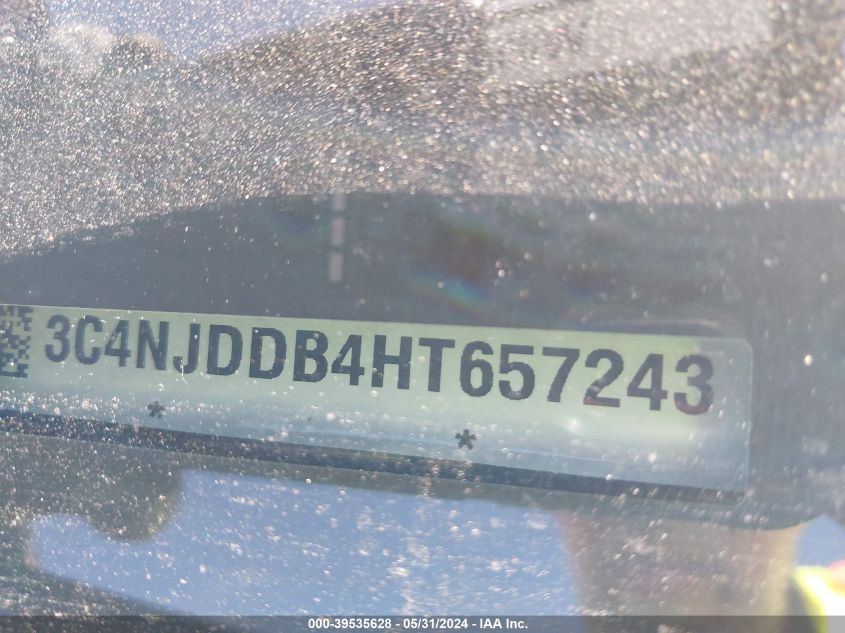 2017 Jeep New Compass Trailhawk 4X4 VIN: 3C4NJDDB4HT657243 Lot: 39535628