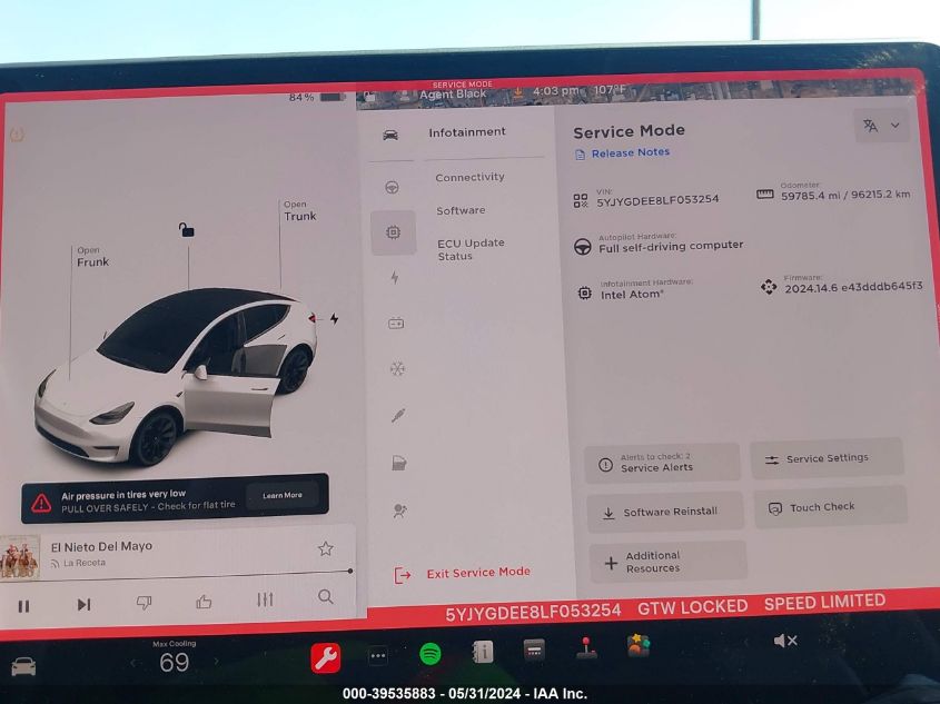 2020 Tesla Model Y Long Range Dual Motor All-Wheel Drive VIN: 5YJYGDEE8LF053254 Lot: 39535883