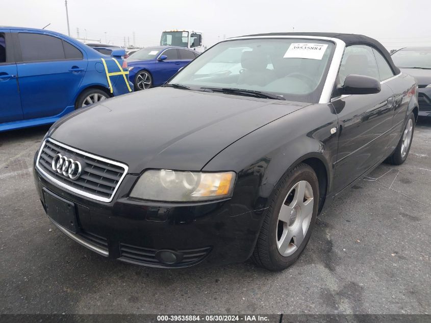 2004 Audi A4 1.8T VIN: WAUAC48H04K001489 Lot: 39535884