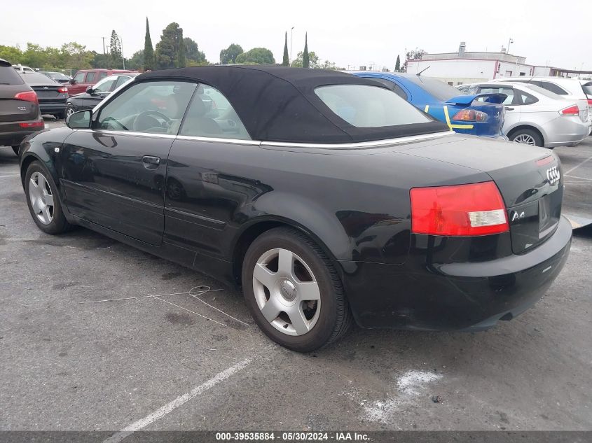 2004 Audi A4 1.8T VIN: WAUAC48H04K001489 Lot: 39535884