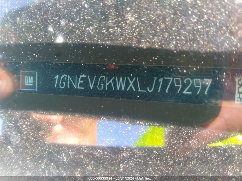 2020 Chevrolet Traverse Awd Lt Cloth VIN: 1GNEVGKWXLJ179297 Lot: 39535914