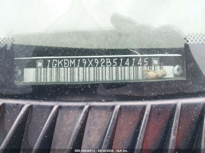 2002 GMC Safari Sle VIN: 1GKDM19X92B514145 Lot: 39536013