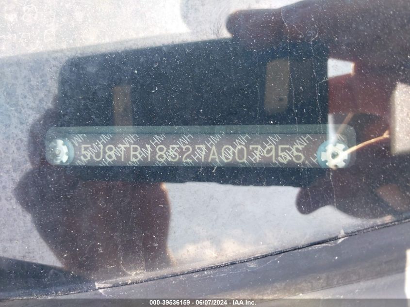 2007 Acura Rdx VIN: 5J8TB18527A007955 Lot: 39536159