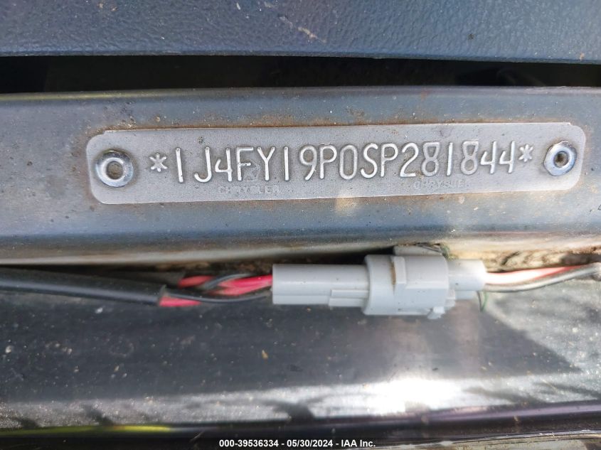 1995 Jeep Wrangler / Yj S/Rio Grande VIN: 1J4FY19P0SP281844 Lot: 39536334