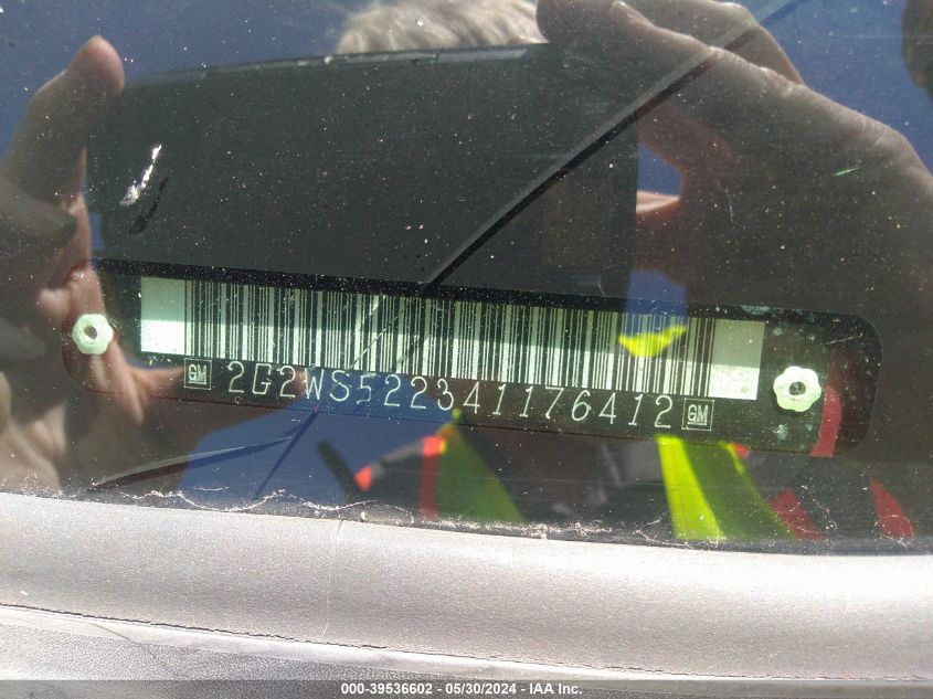 2004 Pontiac Grand Prix Gt2 VIN: 2GZWS522341176412 Lot: 39536602