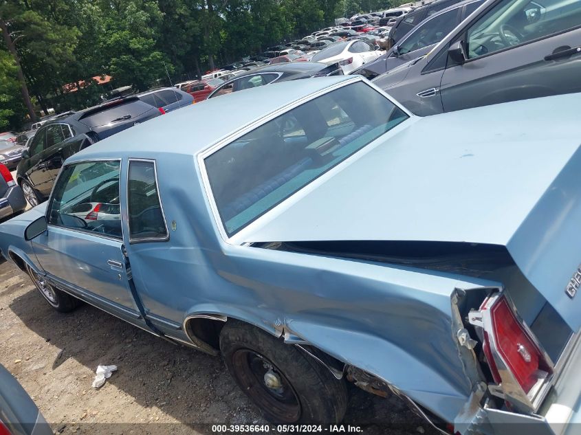 1986 Chevrolet Monte Carlo VIN: 1G1GZ37HXGR150455 Lot: 39536640