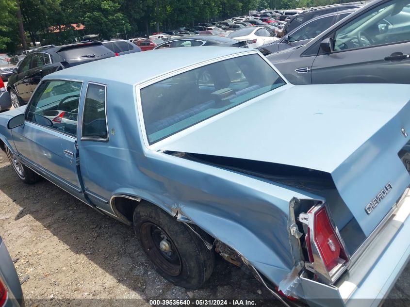 1986 Chevrolet Monte Carlo VIN: 1G1GZ37HXGR150455 Lot: 39536640