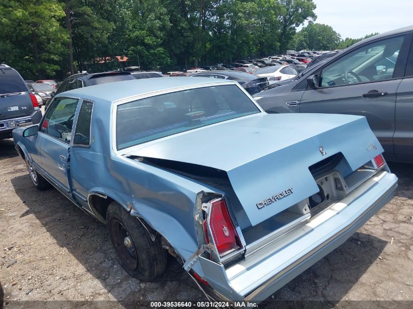 1986 Chevrolet Monte Carlo VIN: 1G1GZ37HXGR150455 Lot: 39536640