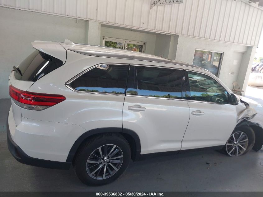 2019 Toyota Highlander Xle VIN: 5TDKZRFH7KS558931 Lot: 39536832