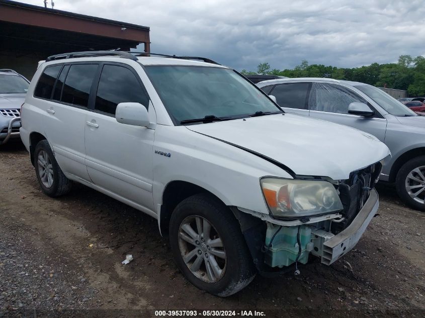 2006 Toyota Highlander Hybrid V6 VIN: JTEEW21A760020905 Lot: 39537093