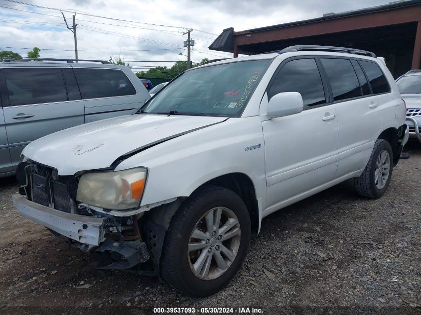 2006 Toyota Highlander Hybrid V6 VIN: JTEEW21A760020905 Lot: 39537093