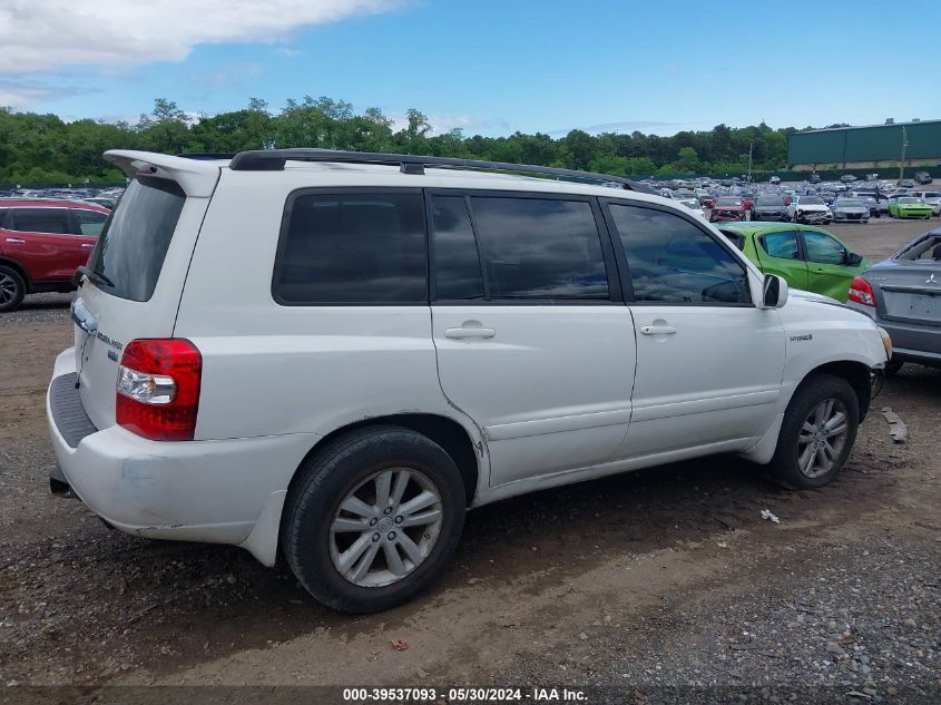 2006 Toyota Highlander Hybrid V6 VIN: JTEEW21A760020905 Lot: 39537093