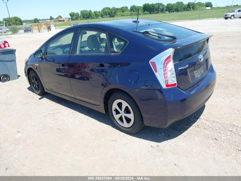 2013 Toyota Prius Three VIN: JTDKN3DU4D1621539 Lot: 39537094