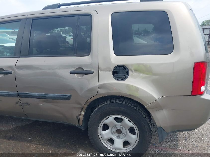 2011 Honda Pilot Lx VIN: 5FNYF3H26BB044338 Lot: 39537127