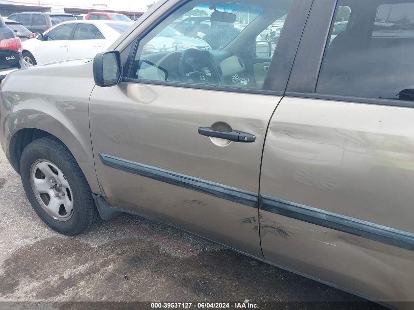 2011 Honda Pilot Lx VIN: 5FNYF3H26BB044338 Lot: 39537127