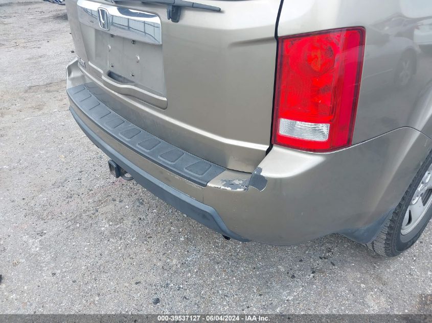 2011 Honda Pilot Lx VIN: 5FNYF3H26BB044338 Lot: 39537127