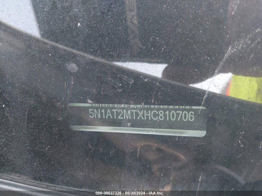 2017 Nissan Rogue Sv VIN: 5N1AT2MTXHC810706 Lot: 39537326