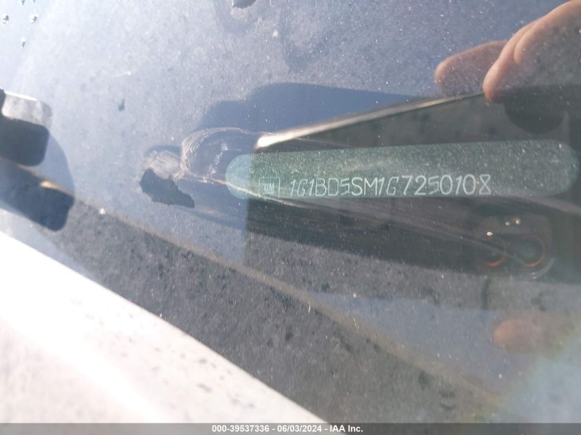 2016 Chevrolet Cruze Lt Manual VIN: 1G1BD5SM1G7250108 Lot: 39537336