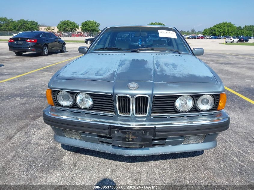 1989 BMW 635 Csi Automatic VIN: WBAEC841XK3269121 Lot: 39537365