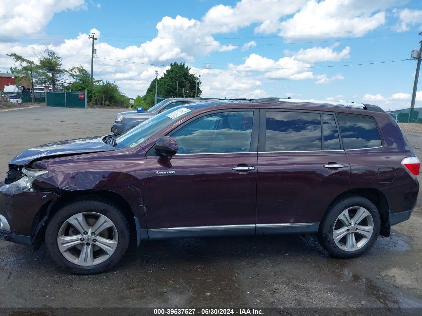 2012 Toyota Highlander Limited V6 VIN: 5TDDK3EHXCS125052 Lot: 39537527