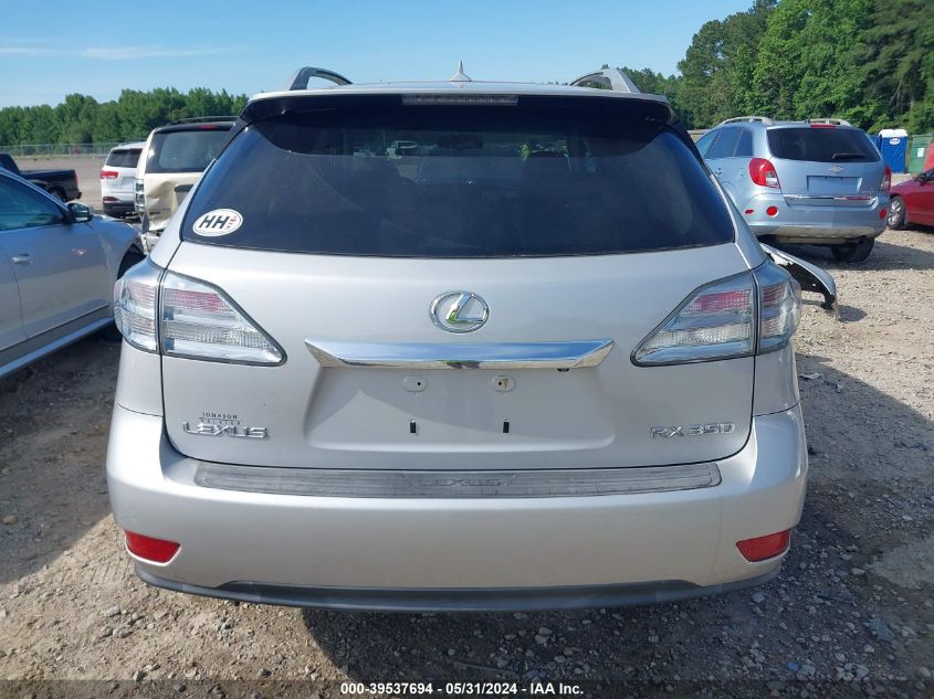 2010 Lexus Rx 350 VIN: 2T2BK1BA9AC059565 Lot: 39537694