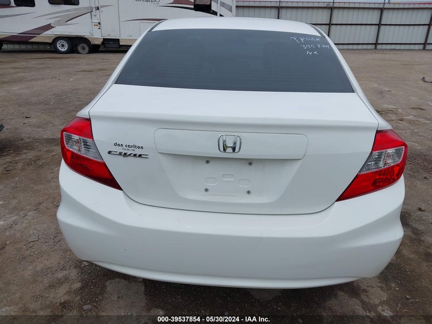 2012 Honda Civic Lx VIN: 2HGFB2F5XCH563707 Lot: 39537854