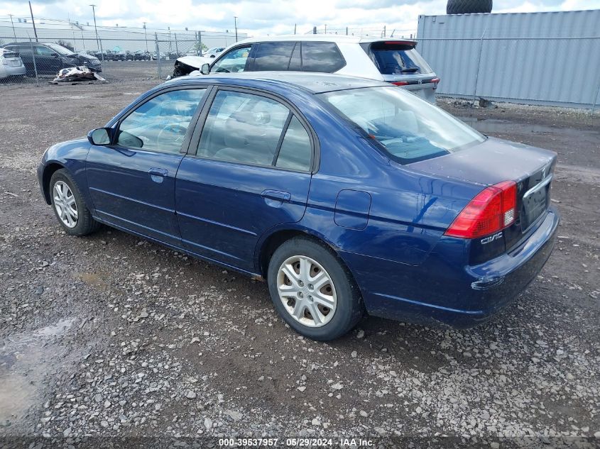 2003 Honda Civic Ex VIN: 2HGES26743H555244 Lot: 39537957