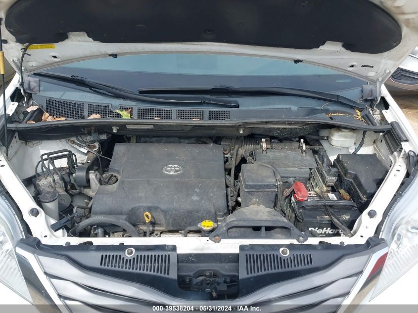 2012 Toyota Sienna Xle V6 8 Passenger VIN: 5TDYK3DC5CS180077 Lot: 39538204