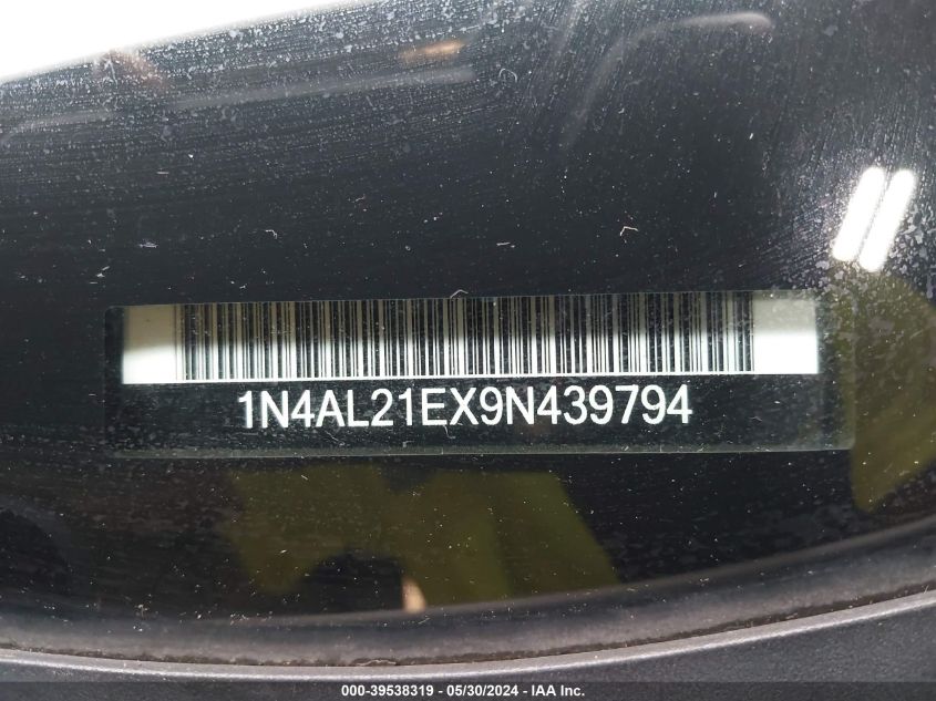 2009 Nissan Altima 2.5 S VIN: 1N4AL21EX9N439794 Lot: 39538319