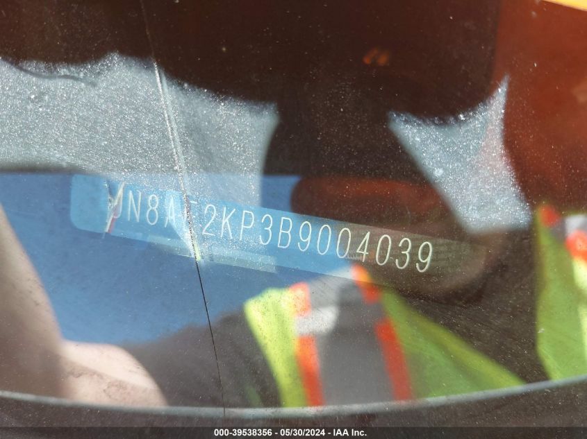 2011 Nissan Quest S/Sv/Sl/Le VIN: JN8AE2KP3B9004039 Lot: 39538356