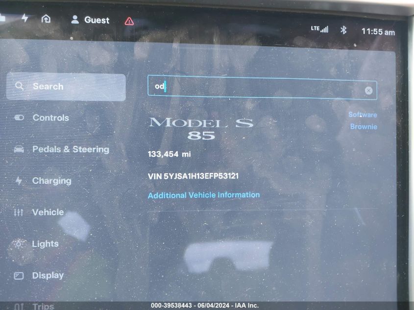 5YJSA1H13EFP53121 2014 Tesla Model S P85