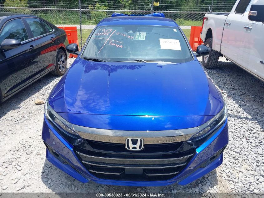 2022 Honda Accord Sport VIN: 1HGCV1F31NA055162 Lot: 39538923