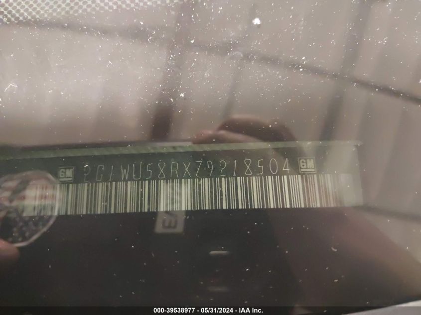 2007 Chevrolet Impala Ltz VIN: 2G1WU58RX79218504 Lot: 39538977
