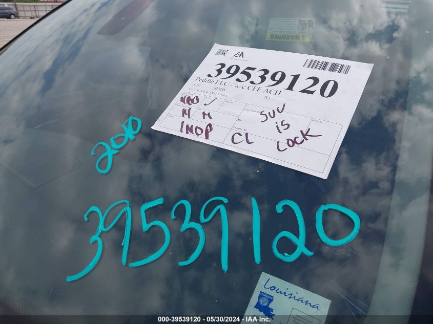 2010 BMW X5 xDrive30I VIN: 5UXFE4C5XAL276646 Lot: 39539120