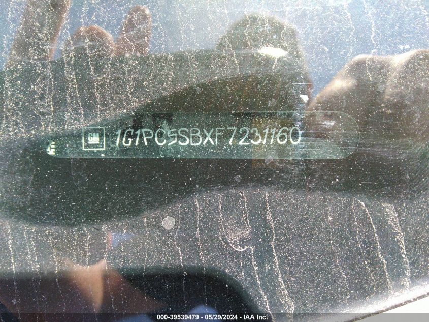 1G1PC5SBXF7231160 2015 Chevrolet Cruze 1Lt Auto