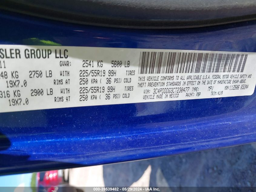 2012 Dodge Journey Crew VIN: 3C4PDDDG3CT230477 Lot: 39539482