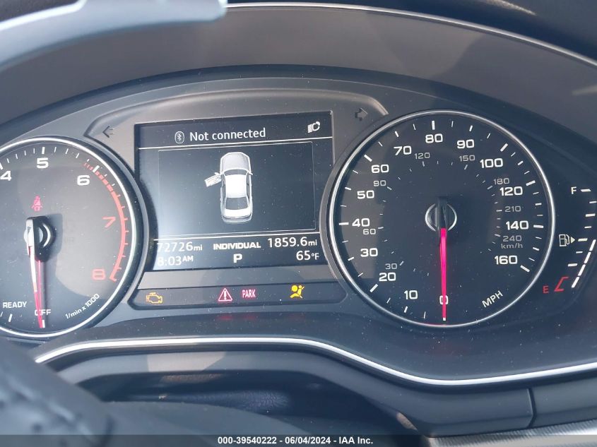 2017 Audi A4 2.0T Premium VIN: WAUENAF41HN039652 Lot: 39540222