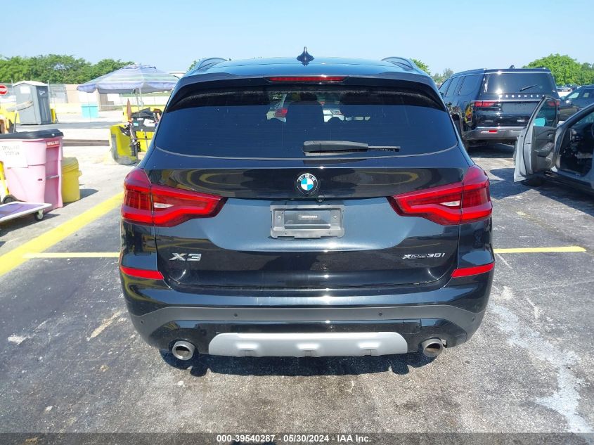 2021 BMW X3 xDrive30I VIN: 5UXTY5C00M9F50641 Lot: 39540287