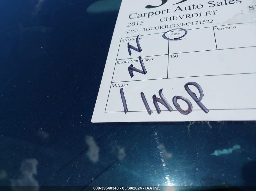 2015 Chevrolet Silverado 1500 1Lt VIN: 3GCUKREC6FG171522 Lot: 39540340