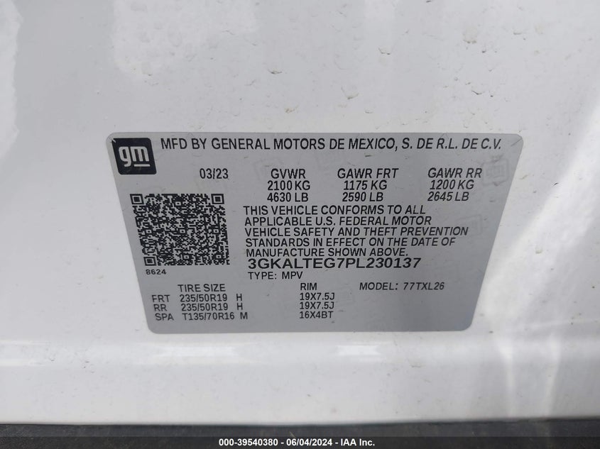 VIN 3GKALTEG7PL230137 2023 GMC TERRAIN AWD SLE