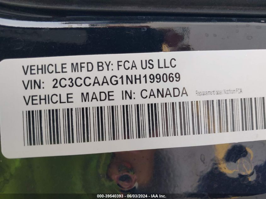 2C3CCAAG1NH199069 2022 Chrysler 300 Touring