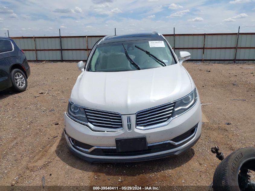 2016 Lincoln Mkx Reserve VIN: 2LMTJ6LR6GBL50376 Lot: 39540411