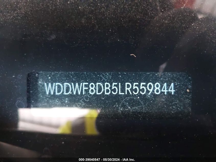 2020 Mercedes-Benz C 300 VIN: WDDWF8DB5LR559844 Lot: 39540547