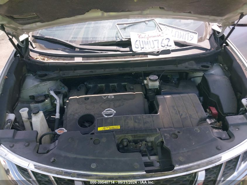 2012 Nissan Murano S VIN: JN8AZ1MU9CW102366 Lot: 39540714