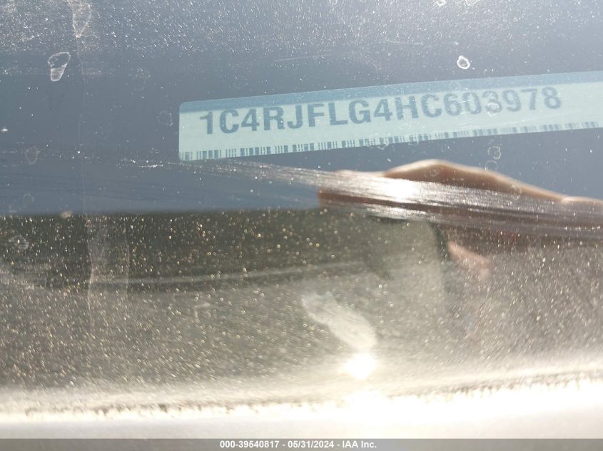 2017 Jeep Grand Cherokee Trailhawk 4X4 VIN: 1C4RJFLG4HC603978 Lot: 39540817