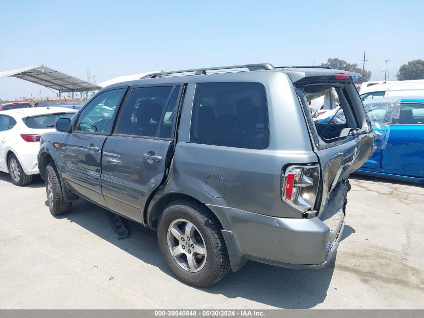 2007 Honda Pilot Ex-L VIN: 5FNYF28647B019541 Lot: 39540848