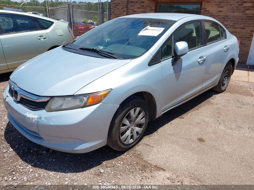 2012 Honda Civic Lx VIN: JHMFB2F58CS002427 Lot: 39540943