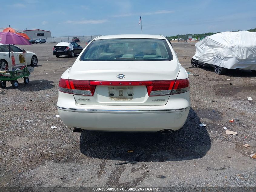 2006 Hyundai Azera Limited/Se VIN: KMHFC46F46A058728 Lot: 39540961