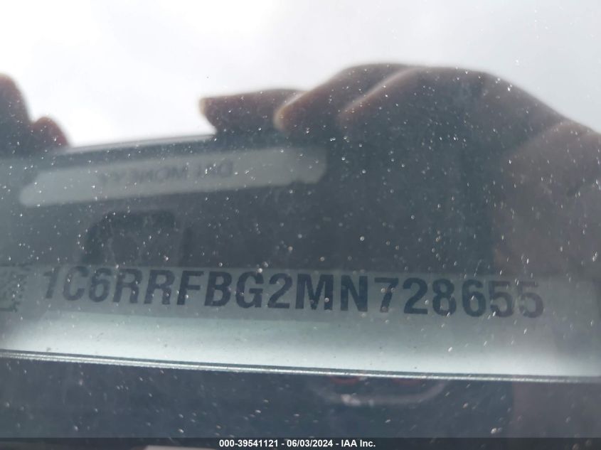 2021 Ram 1500 Big Horn/Lone Star VIN: 1C6RRFBG2MN728655 Lot: 39541121